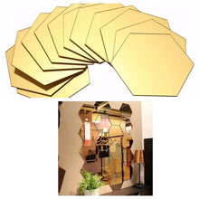 Load image into Gallery viewer, 12PCS Hexagon Removable Waterproof Self-adhesive Mirror Stickers